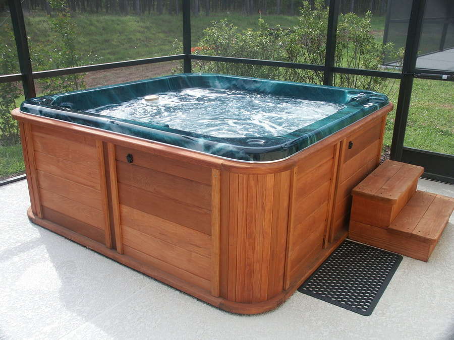 hot tub is in the room